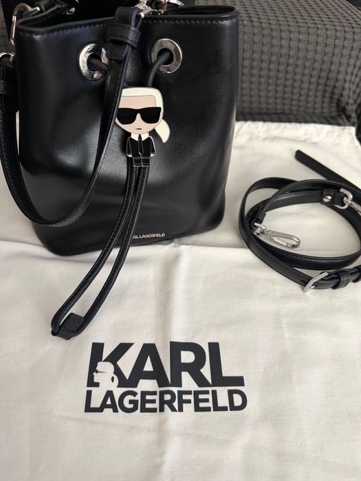 Чанта от естествена кожа Karl Lagerfeld
