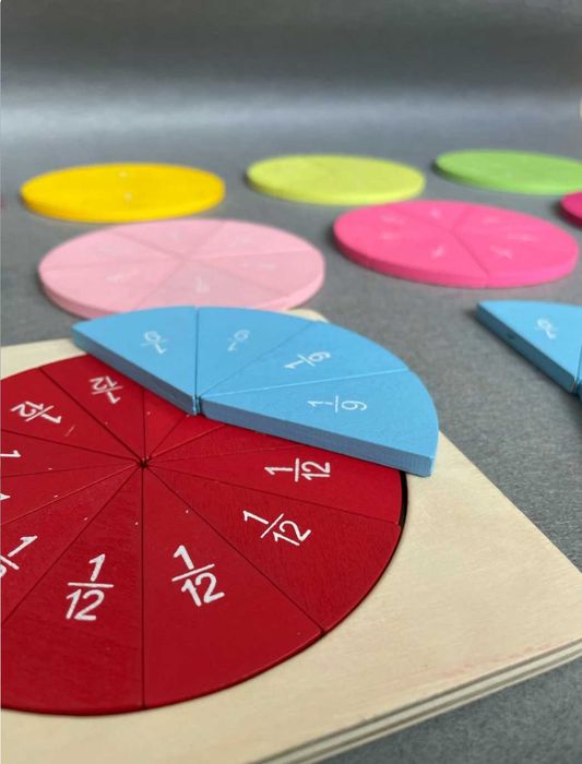 Фракционен диск / Дървена игра геометрия за деления и обучение