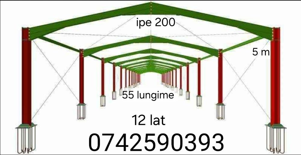 Hale metalice structuri 12x30