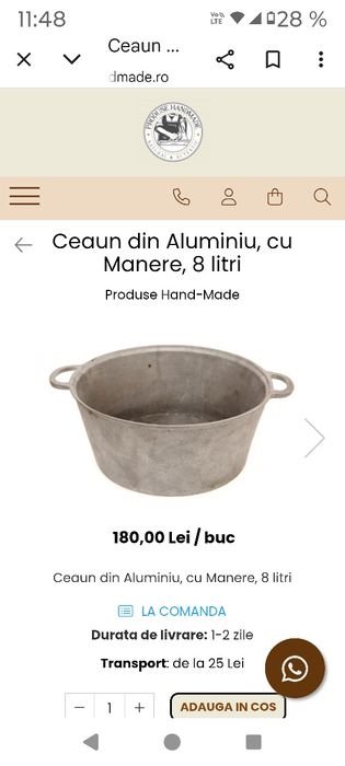 Oală cratiță ceaun aluminiu