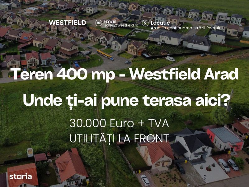 Teren 400 mp în Arad – proiectează-ți casa de vis.
