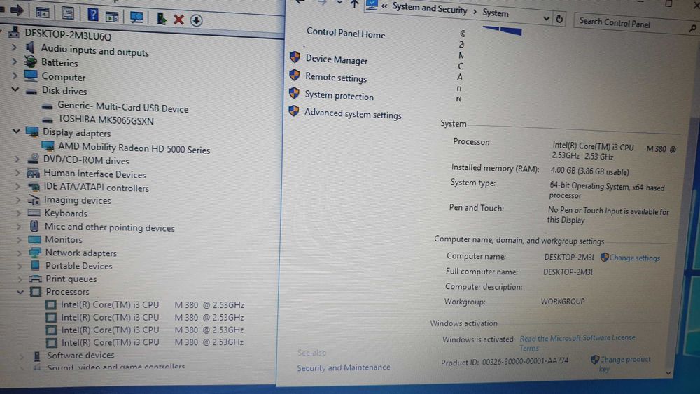 Toshiba c 660 660d i3