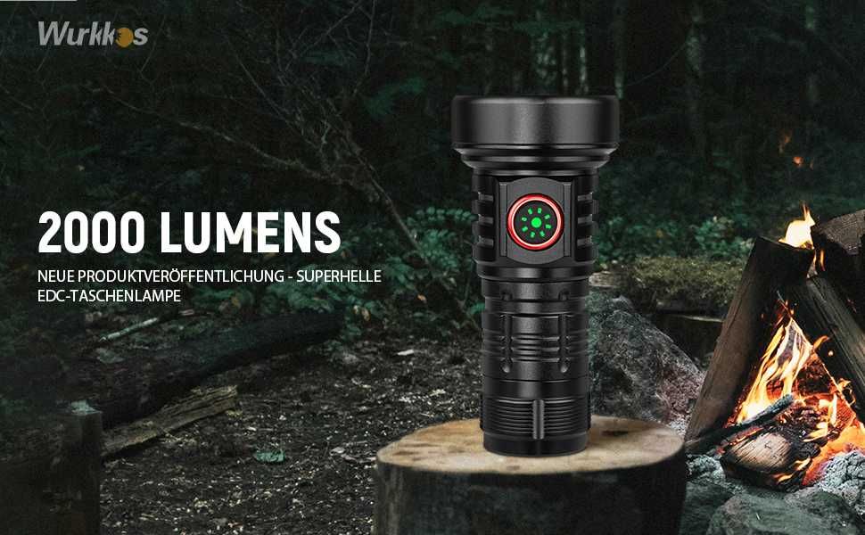 Lanternă Puternica Wurkkos 5 leduri, 5 moduri 2000 lumeni