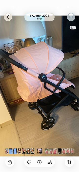 Carucior Cybex roz, folosit un an de zile, prezinta urme mici de uzura