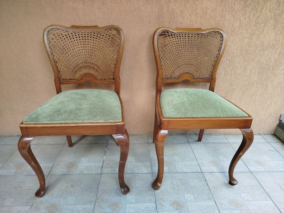 2 scaune lemn tapițat