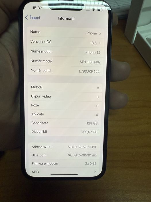 Iphone 14 128 gb stare nou