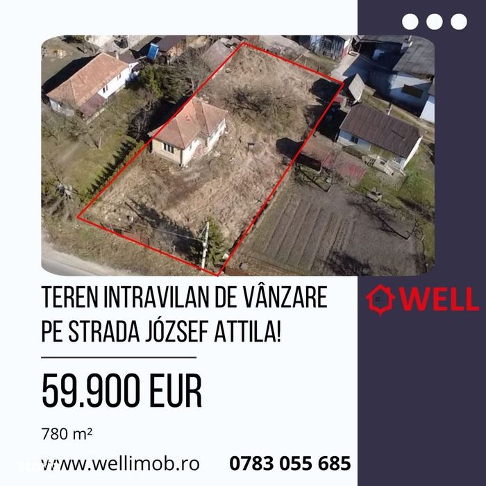 Teren intravilan de vânzare în Sfântu Gheorghe, pe str. József Attila!