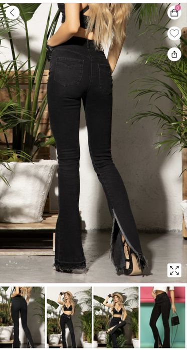 Черни дънки с висока талия Alessa - L размер