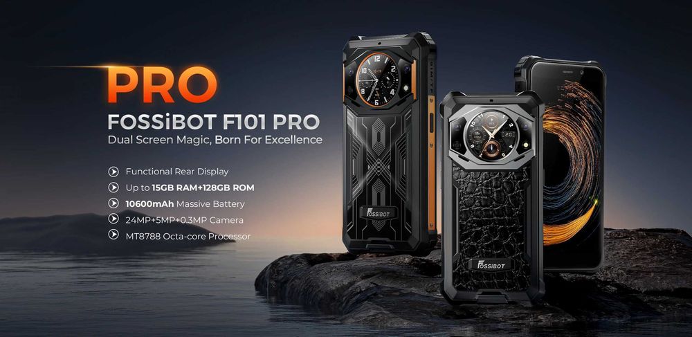 Fossibot F101 Pro Dual Screen 15GB RAM 128GB ROM с IP68 защита