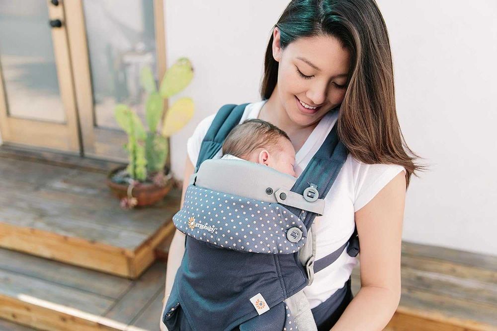 Ergobaby Baby Infant Insert for Baby Carrier with Neck & Head Support, for Newborns (Holds 3.2 - 5.kg), Cotton Grey,