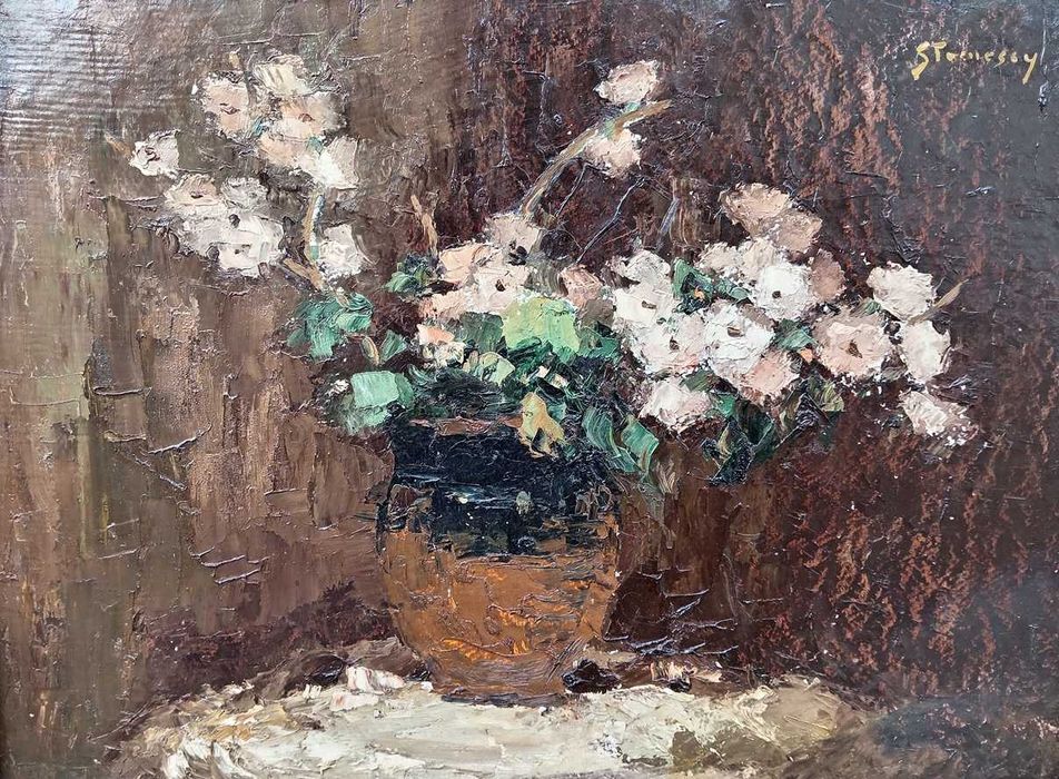 Tablou vechi - vaza de toamna - semnat Stoenescu