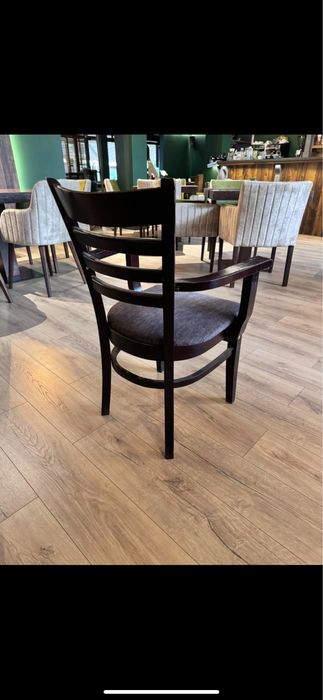 Дъврени столове с тапецирано меко седло естествен бук 40 броя