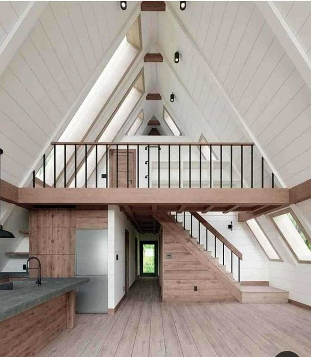 Cabana stil A-Frame, Case, Foisoare si Terase din structura de lemn la comanda