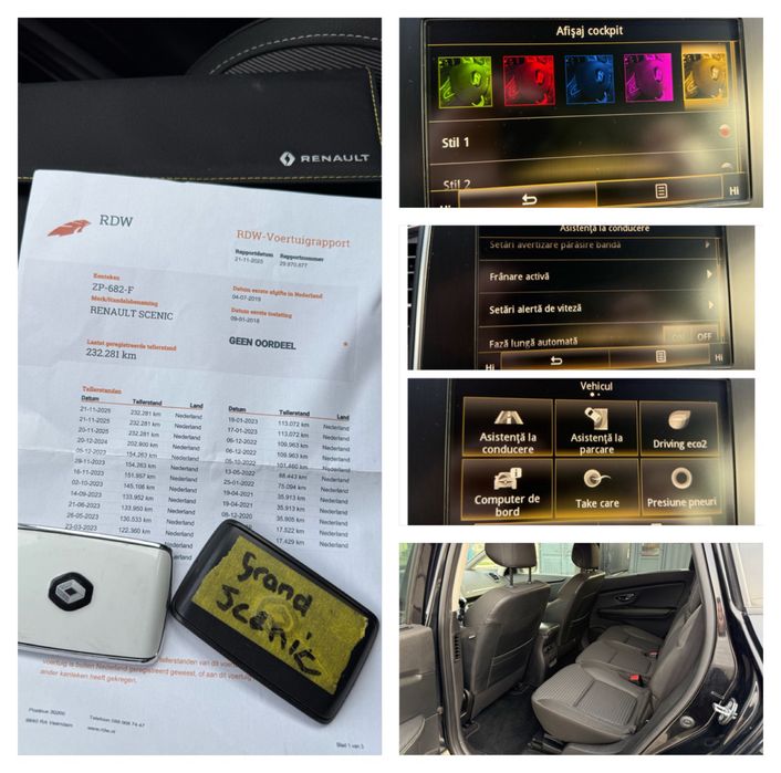 Renault Grand Scenic fab 2018, 1.5 dci 110cp,Euro6,Led ,Carte Service + Istoric Km !!
