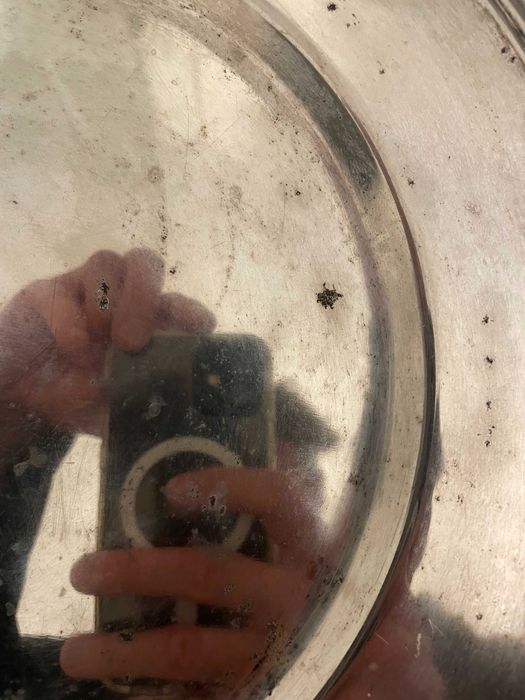 tava argintata decor exterior gradina rotunda dezpozitat decoratinui