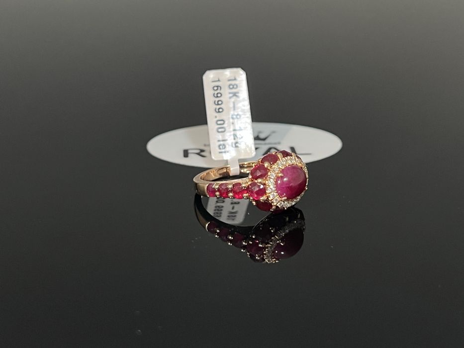 Bijuteria Royal CB : Inel dama diamant si rubin aur 18K 750 8,12 gr