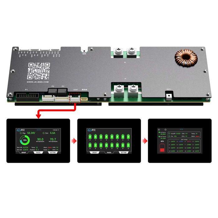 JK Inverter BMS V19  200 ahLIfepo4,li on comunicatie+ LCD V19