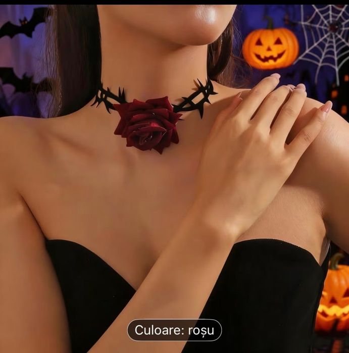 Vand colier choker cu trandafir