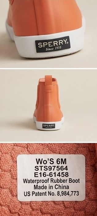 оранжевые ботинки Sperry