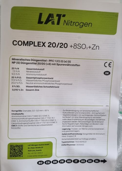 Complexe NPK 20.20.0 saci si big bag