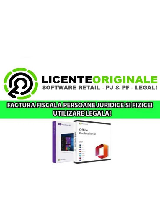 Pachet Licente: Windows 10 Pro + Office 2021 Pro Plus - Fact. Fiscala