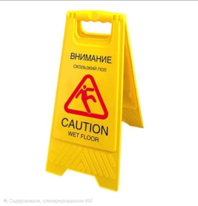 Знак мокрый пол WET FLOOR CAUTION