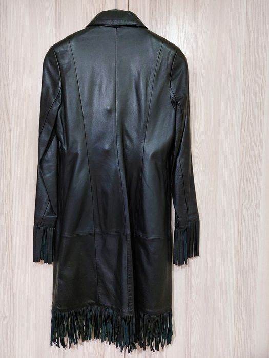 Кожаный женский плащ Турция р.М