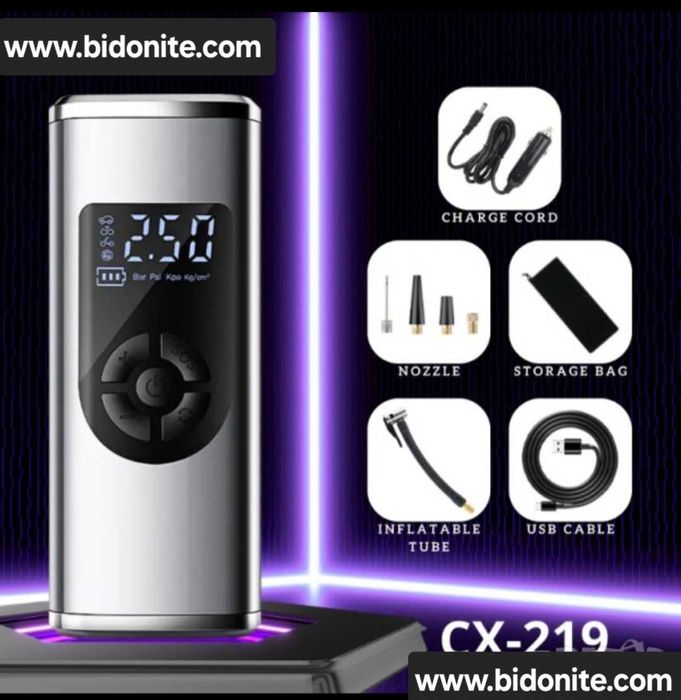 Компресор за гуми , Акумулаторен компресор, преносим батерия 6000 mAh