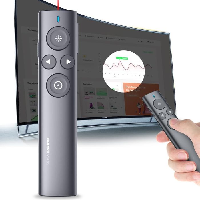 Presenter Wireless Norwii N95s Pro, Telecomandă Laser Prezentări, Nou