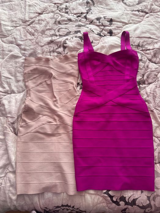 Бандажни рокли - Циклама и Екрю