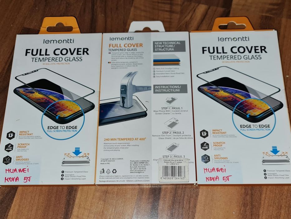 Folie sticla full originala Lemontti Huawei Nova 5T Honor 20 si 20 Pro