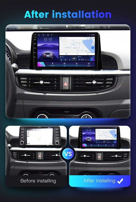 Navigatie Android 14 Kia Picanto dupa 2017 1/8 Gb Waze CarPlay CAMERA