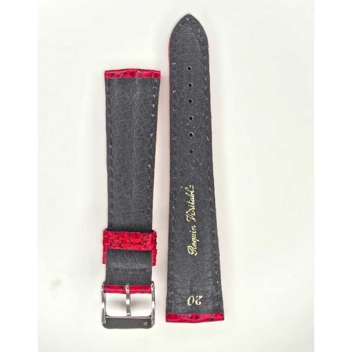 Curea Ceas „Red Shark” – Piele de Rechin, Roșu Mat (12mm - 22mm)