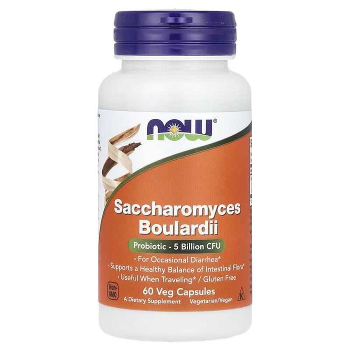 NOW Foods Сахаромицеты Буларди, пробиотик Saccharomyces Boulardii