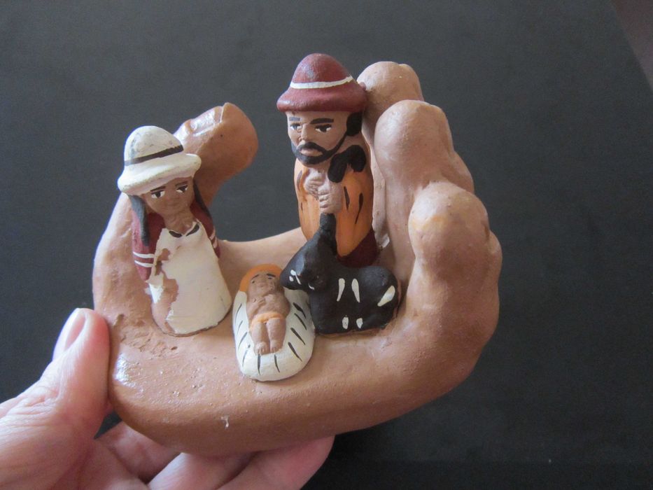 cadou rar Craciun America de Sud Scena Nasterii handmade Peru 1970