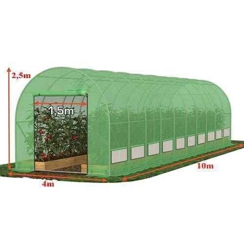Solar de grădină 10x4x2.5m, polietilenă 240 g/m2 UV+, țeavă 32 * 1.2mm