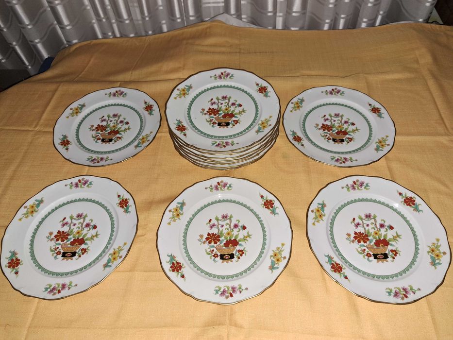 set de masa serviciu farfurii portelan Sologne 12 persoane