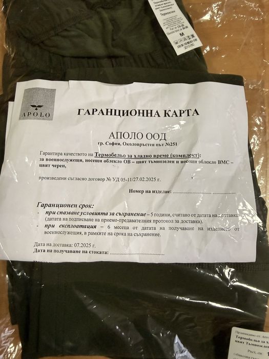 Термо бельо чисто ново е