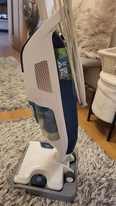 Aspirator vertical cu abur ROWENTA Clean&Steam Revolution RY7777WH, 0.47l, 1500W, alb-albastru