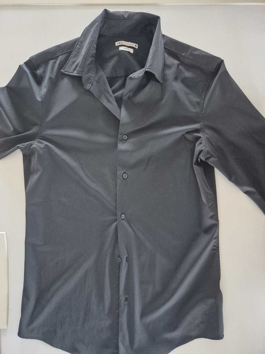 Camasa neagra slim, marimea S, Zara