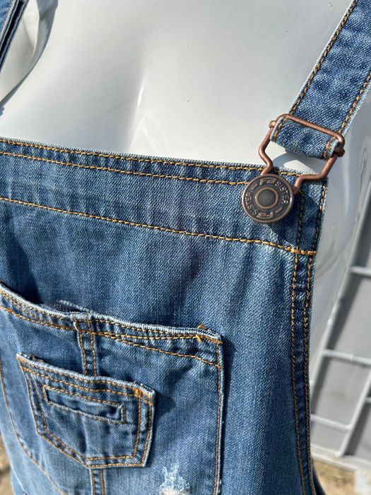 salopetă blugi cu pantaloni scurți culoare albastru, M, FB Sister