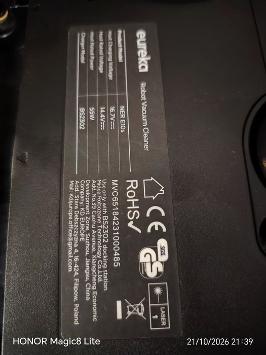 Robot aspirare/spălare Eureka NER  E 10 S