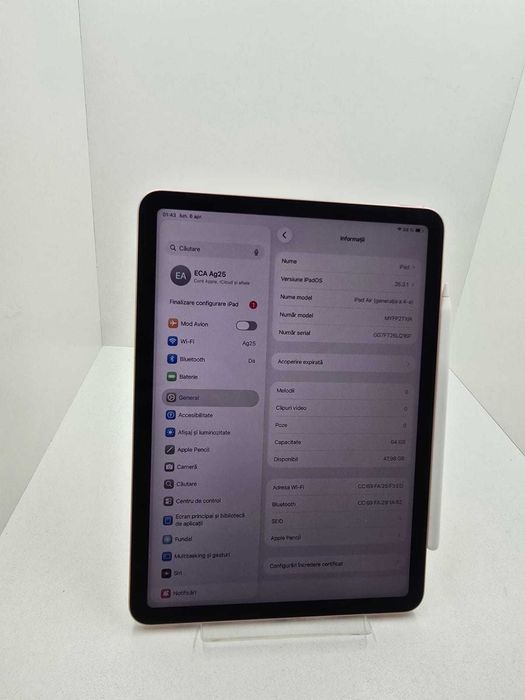 Ipad Air 4th Gen 2020 (Ag25 Belvedere B.42464)-Garantie 2 Ani!