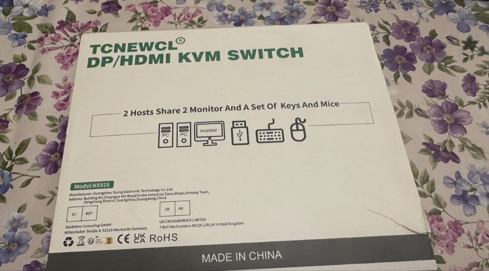 Switch KVM 2 porturi DP/Hdmi 8k 60hz nou sigilat