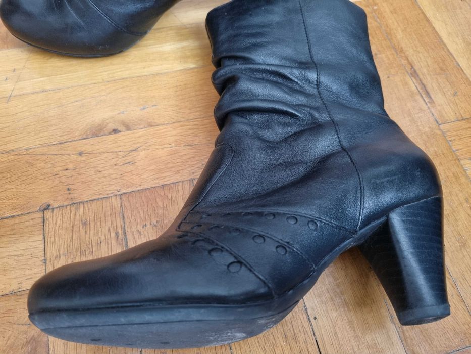 Дамски черни кожени боти Кларкс Clarks