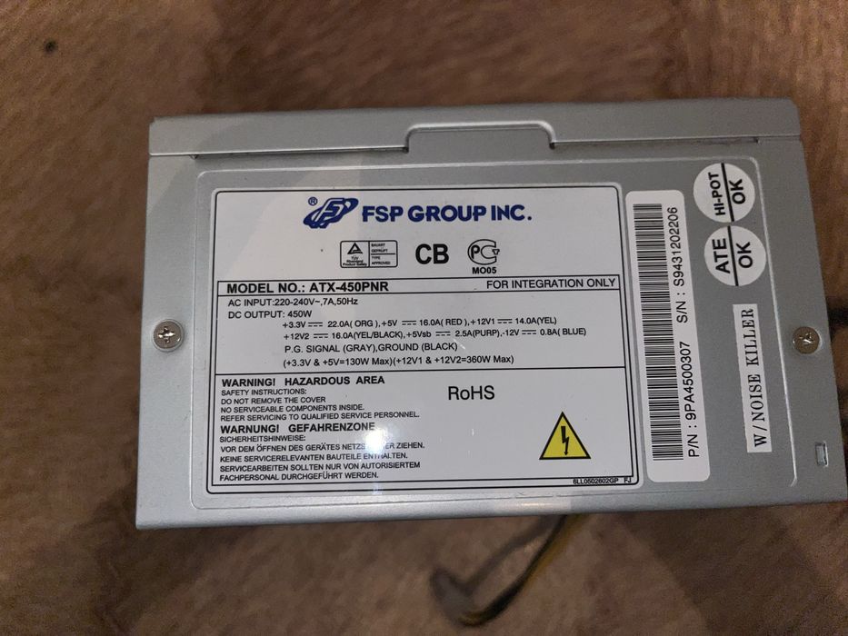 Блок питания fsp 450w