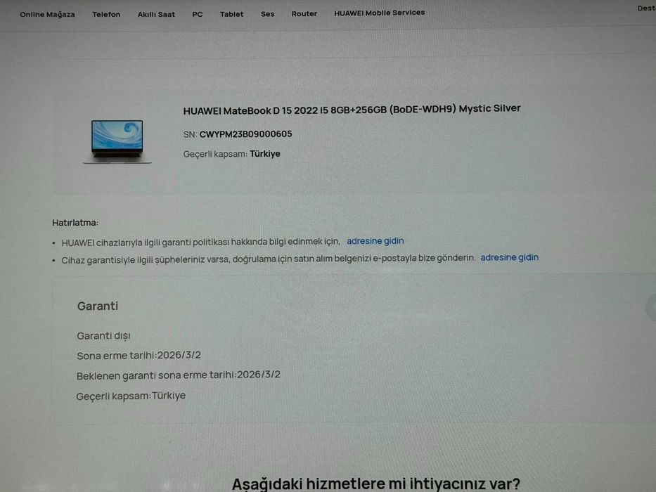 Huaweı Matebook D15 İ5 Laptop