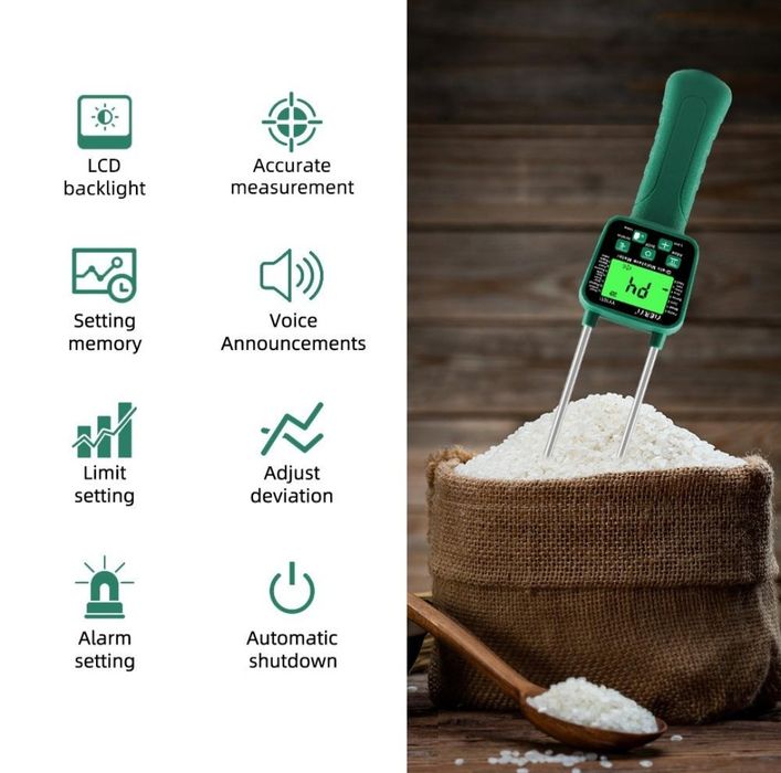 YY1011 - Raqamli don gigrometri, 14 turdagi don namligi o'lchagichi