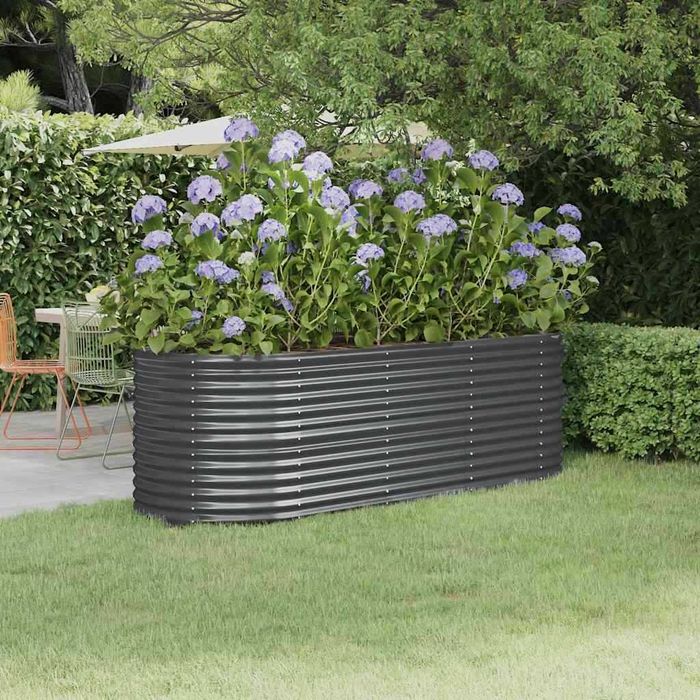 Jardinieră 224x80x68 cm oțel galvanizat antracit VidaXL