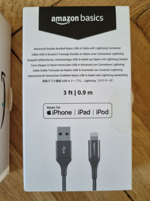 Cablu USB-A , iPhone, iPad,iPod Amazon Basics ,împletitură dublă din nailon
